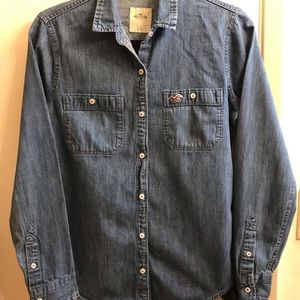 Hollister chambray button down shirt